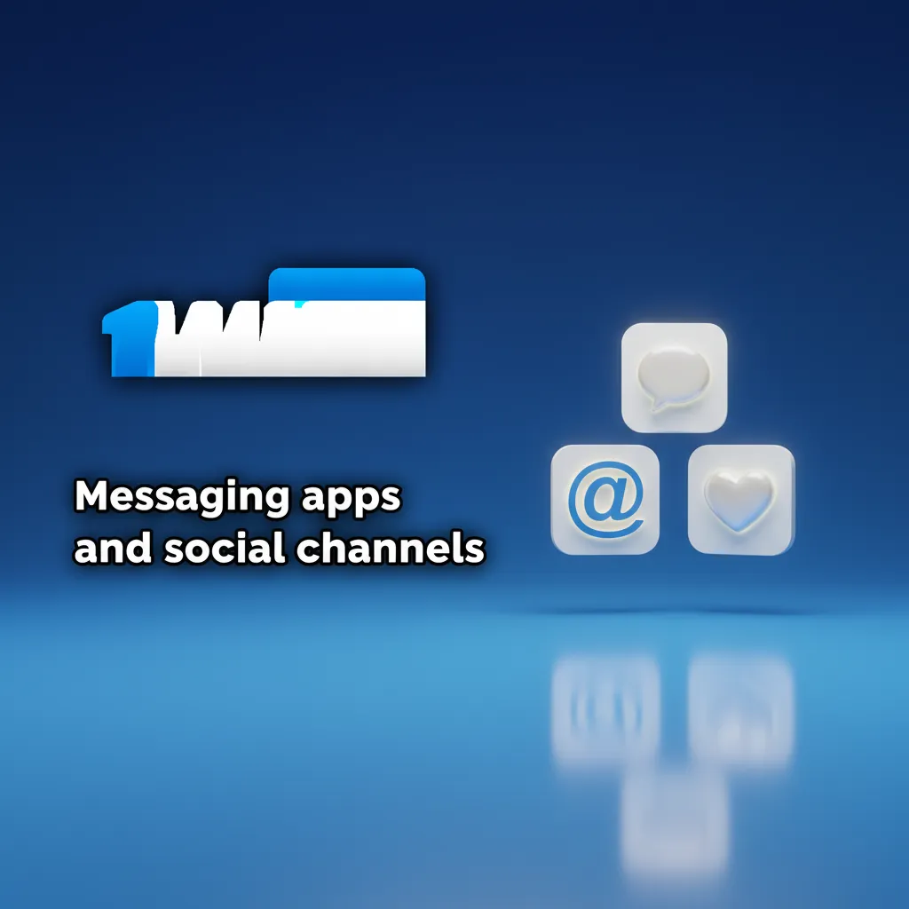 Icons for WhatsApp, Telegram, Messenger and X; 1win support tips: use verified links, quick queries, avoid scams.