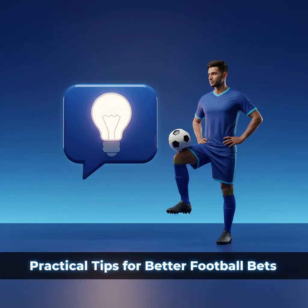 Graphic with football betting tips: track form, team news, head-to-head, venue, motivation, data, bankroll, odds, rules.