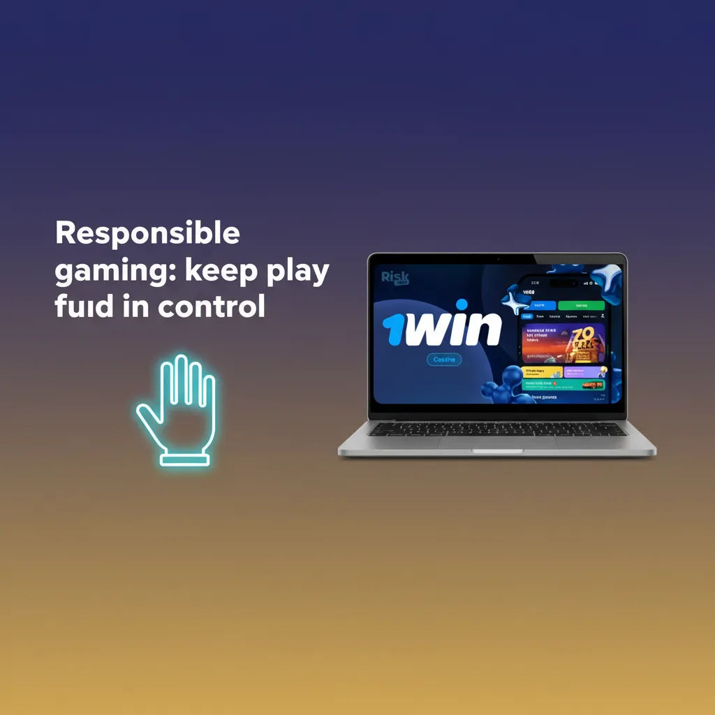 Infographic titled 'Responsible gaming: keep play fun' with tips: set limits, take breaks, avoid chasing losses, seek help.