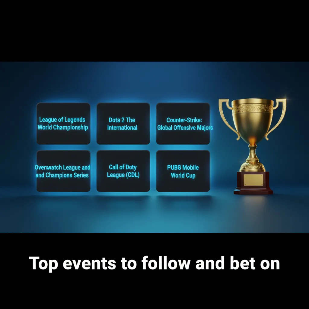 Table listing esports games and main tournaments for betting: Dota 2, CS2, LoL, Valorant, Mobile Legends, SC2, R6 Siege.