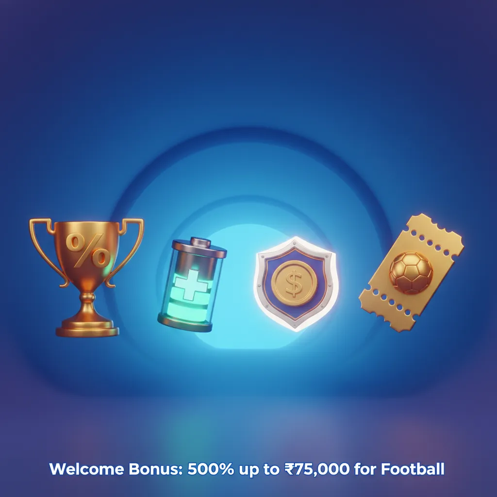 Welcome Bonus 500% up to ₹75,000 for football betting. Pre‑match & live markets. Min deposit ₹300.