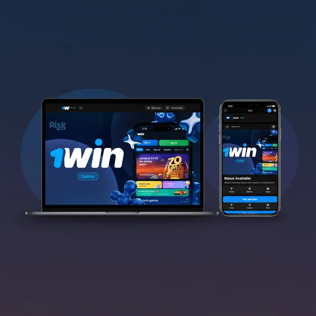 1win UI: top nav Sports, Live, Esports, Casino, Promotions, Support; search, quick links, top leagues and events, account.