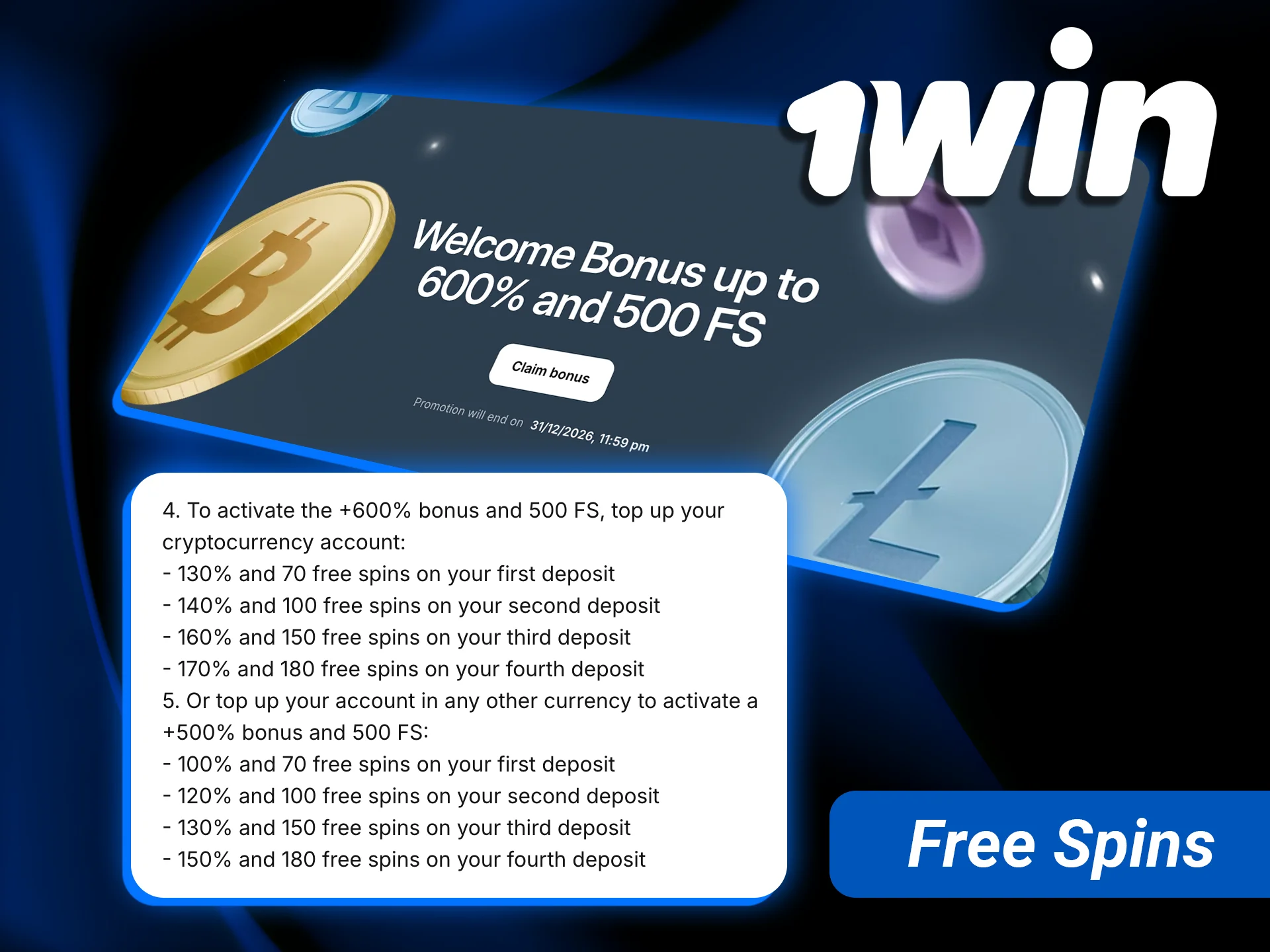 Spin the reels for free by claiming 1win free spins on popular slot games.