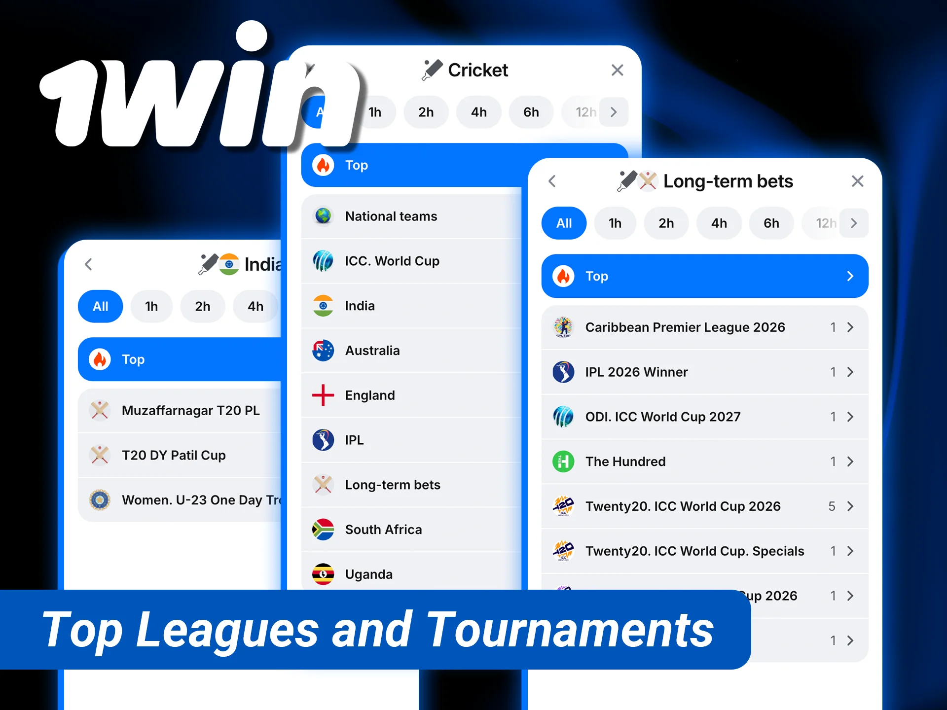 Discover the top leagues and tournaments to bet on at 1win India.
