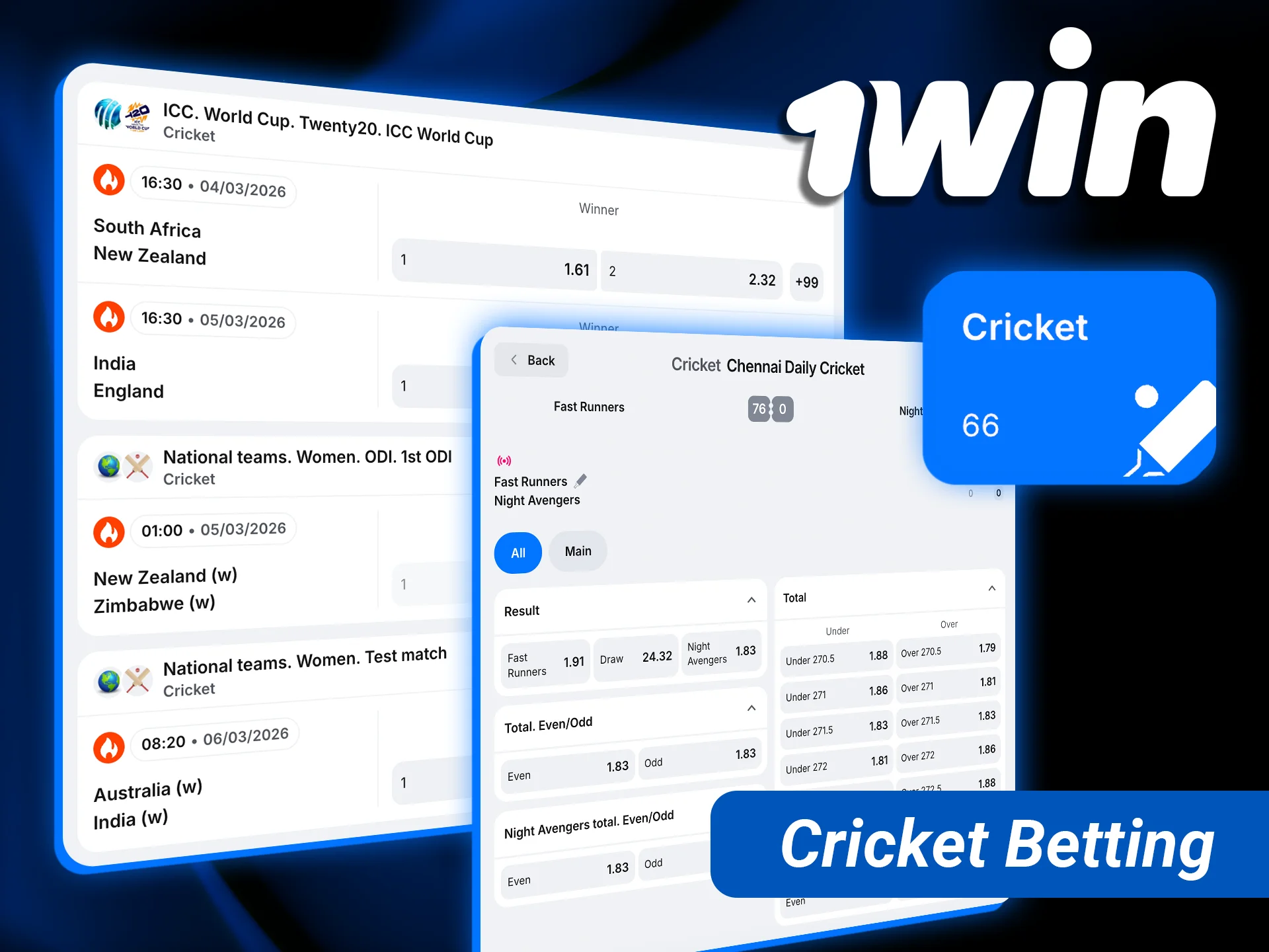 Discover the best 1win cricket betting platform for live and future matches in India.