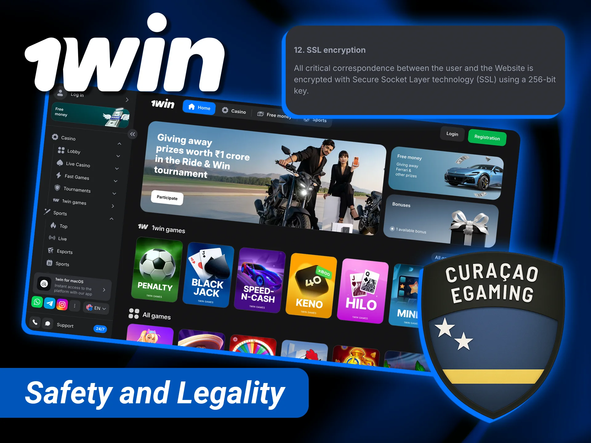 Find out why 1win is safe and legal to use in India for all players.