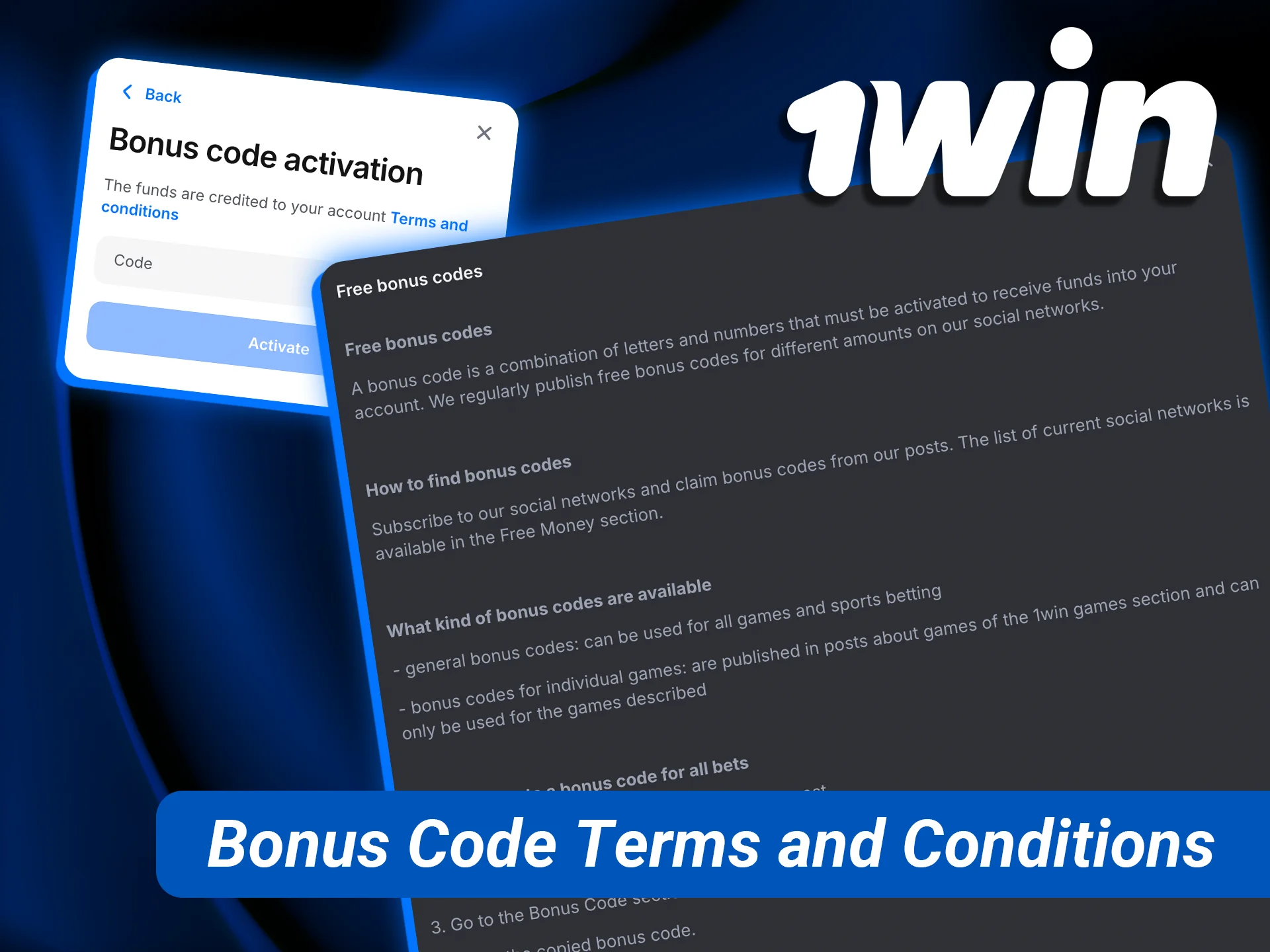 Read the 1win bonus code terms and conditions before activating your offer.