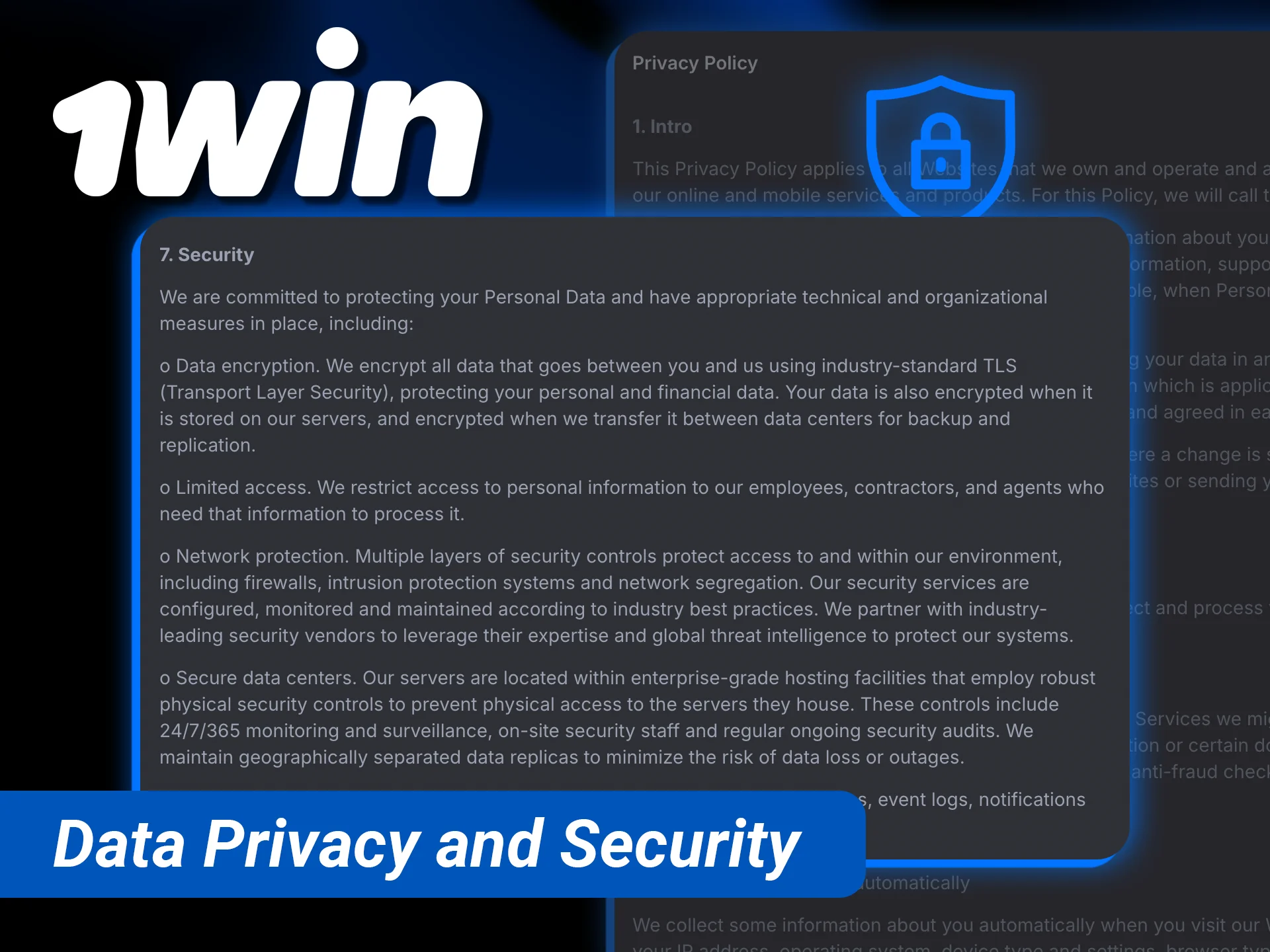 Rest assured with 1win data privacy and security protecting your personal info.