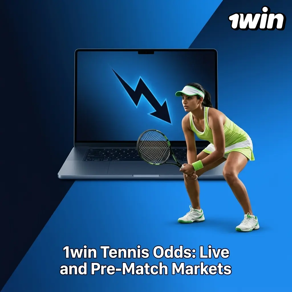 1win tennis betting: live and pre-match odds for outright winner, set betting, total games, and in-play markets like next game winner.