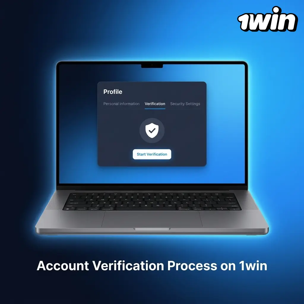 1win account verification process showing ID upload, OTP confirmation, and KYC steps for secure withdrawals