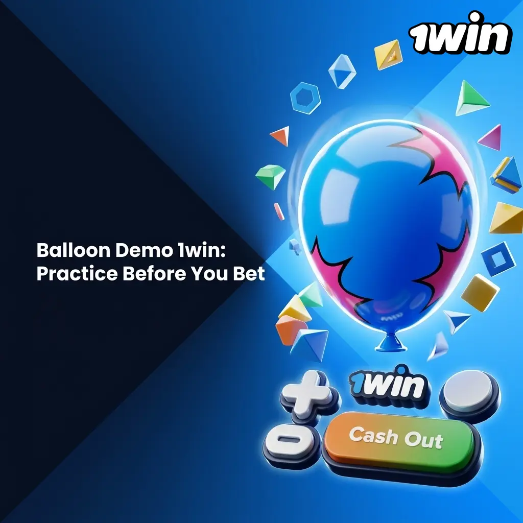 Balloon demo on 1win showing rising multiplier, cash out button, and bet controls for free practice play